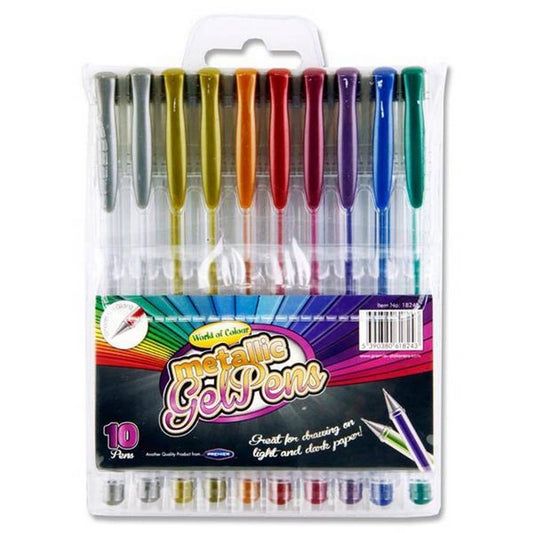 World of Colour - Packet of 10 Metallic Gel Pens