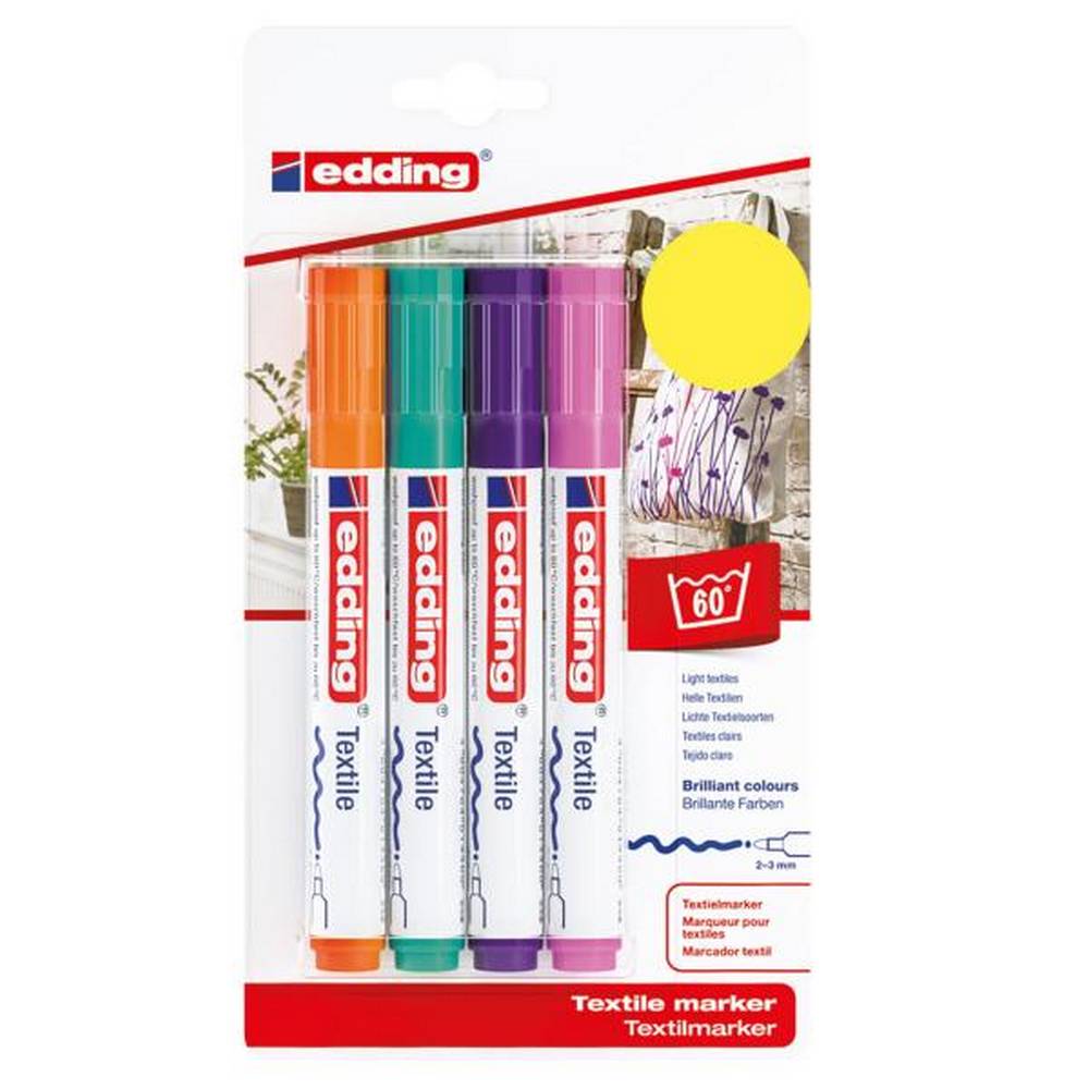 Edding 4500 - Textile Marker- Set of 4 Fun Colours