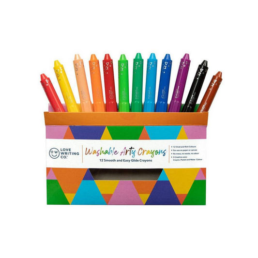 Love Writing Co - 3-in-1 Washable Arty Crayons - Pack of 12