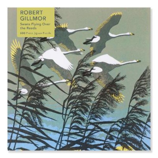 Picture of Adult Jigsaw Puzzle Robert Gillmor: Swans Flying over the Reeds (500 pieces)