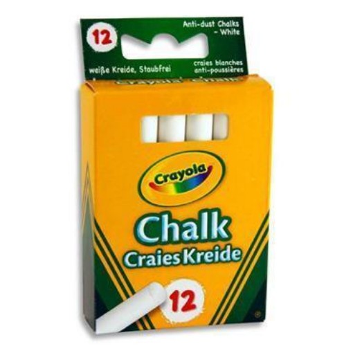 Picture of CRAYOLA Anti-Dust White Chalk 12 pack