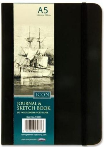 Picture of Icon A5 120gsm 192pg Black Journal & Sketch Book