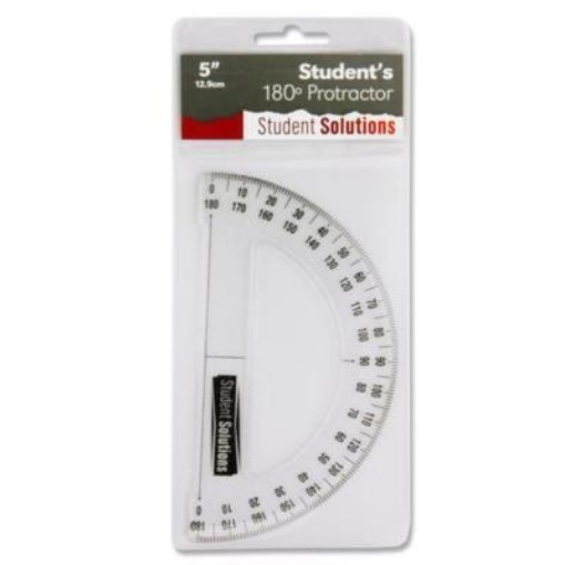 Picture of Student Solutions 12.9cm 180* Protractor