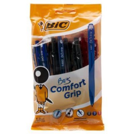 Picture of BIC Comfort Grip Ballpoint Pens Asst. 10 pack