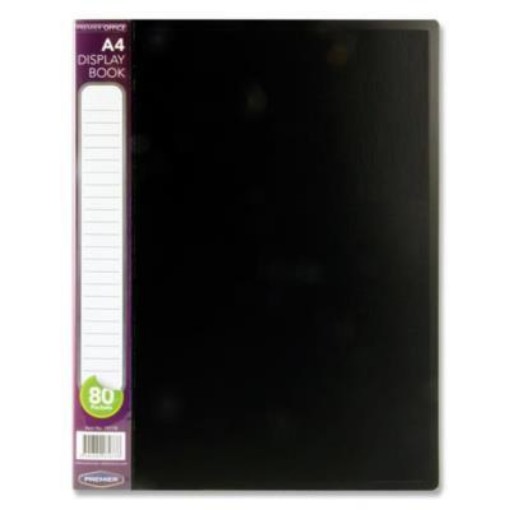 Picture of Office A4 80 Pocket Display Book Black