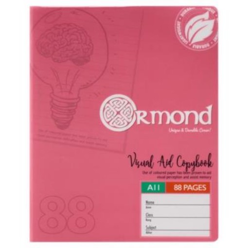 Picture of Ormond 88pg A11 Visual Memory Aid Durable Cover Copy Book - Pink