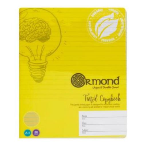 Picture of Ormond 88pg A11 Visual Memory Aid Durable Cover Copy Book - Yellow