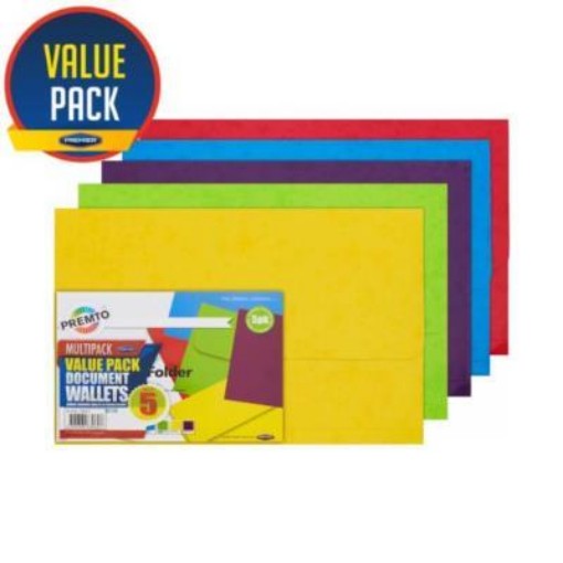 Picture of Durable Cardboard Document Wallets 5 Pack