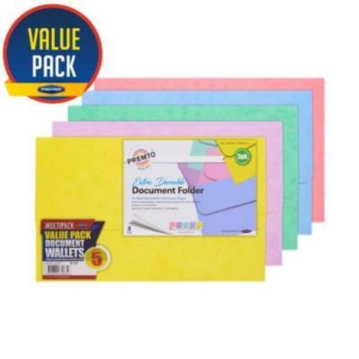Picture of Extra Durable Cardboard Document Wallets 5 Pack