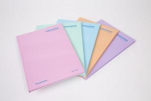 Picture of Pack of 5 Hardback Notebooks - A4 - 160 page - Pastel Colours