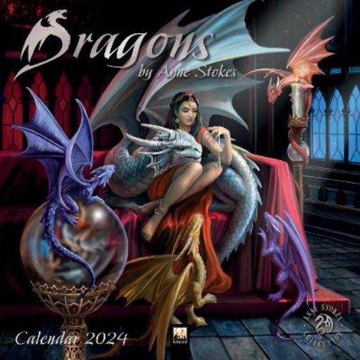 Picture of Dragons by Anne Stokes Wall Calendar 2024 (Art Calendar)