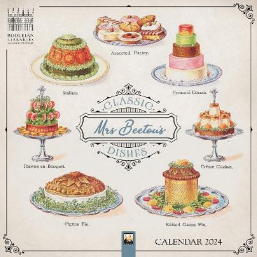Picture of Bodleian Libraries: Mrs Beeton's Classic Dishes Wall Calendar 2024 (Art Calendar)