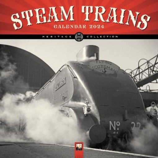 Picture of Steam Trains Heritage Wall Calendar 2024 (Art Calendar)