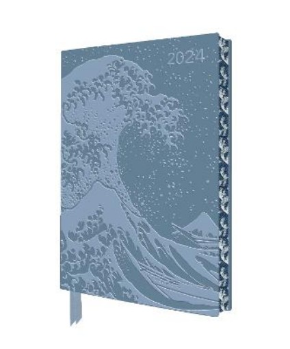 Picture of Katsushika Hokusai: The Great Wave 2024 Artisan Art Vegan Leather Diary - Page to View with Notes