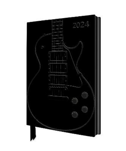 Picture of Black Gibson Guitar 2024 Artisan Art Vegan Leather Diary - Page to View with Notes