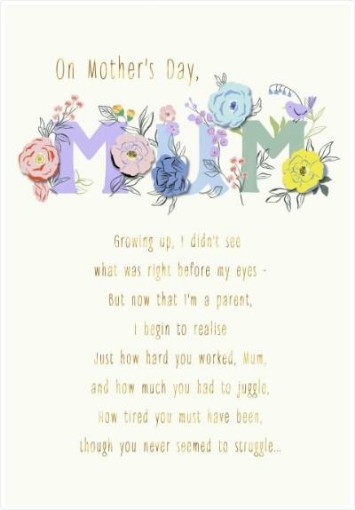Picture of Sentimental Mother's Day Poem Luxury Card