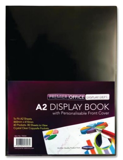 Picture of Premier Office A2 40 Pocket Presentation Display Book - Black