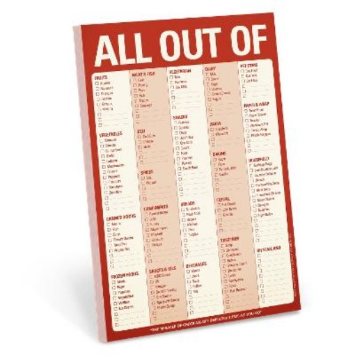 Picture of Knock Knock Pad: All Out Of Pad (with magnet)