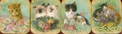 Picture of Pocket Note Set of 4 Mini-pads: Vintage Kittens