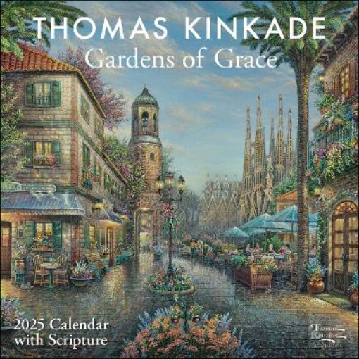 Picture of Thomas Kinkade Gardens of Grace with Scripture 2025 Wall Calendar