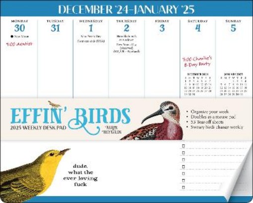 Picture of Effin' Birds 2025 Weekly Desk Pad Calendar