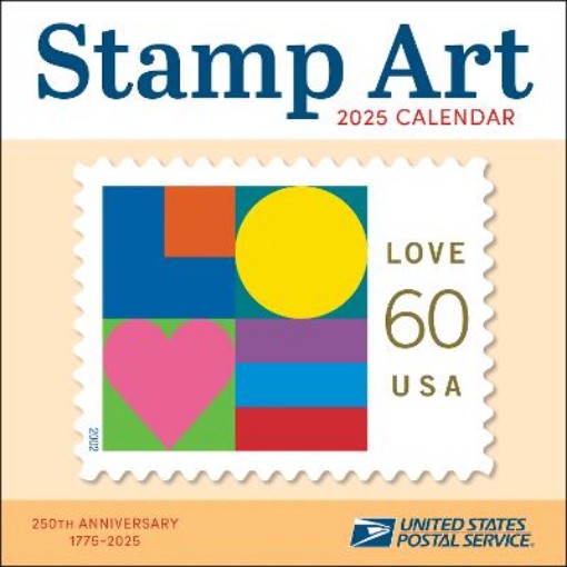 Picture of United States Postal Service Stamp Art 2025 Wall Calendar