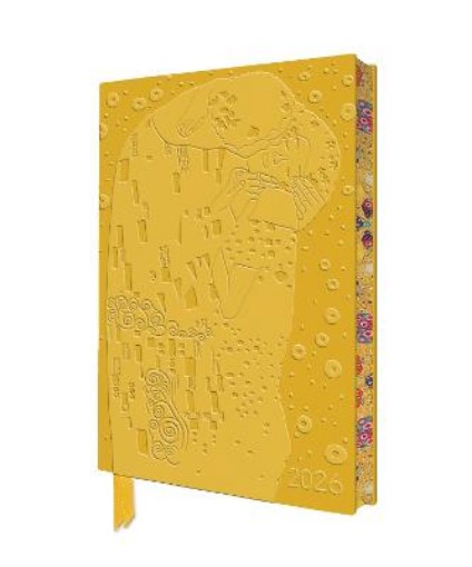 Picture of Gustav Klimt: The Kiss 2026 Artisan Art Vegan Leather Diary Planner - Page to View with Notes