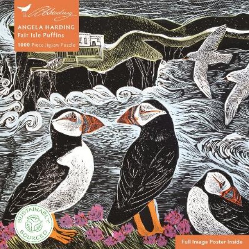 Picture of Adult Sustainable Jigsaw Puzzle Angela Harding: Fair Isle Puffins