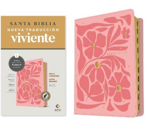 Picture of Biblia ultrafina NTV, letra grande con Filament (SentiPiel, Flores rosa, Indice, Letra Roja)