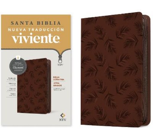 Picture of Biblia ultrafina NTV, letra grande de ziper con Filament (SentiPiel, Palmera cafe, Letra Roja)