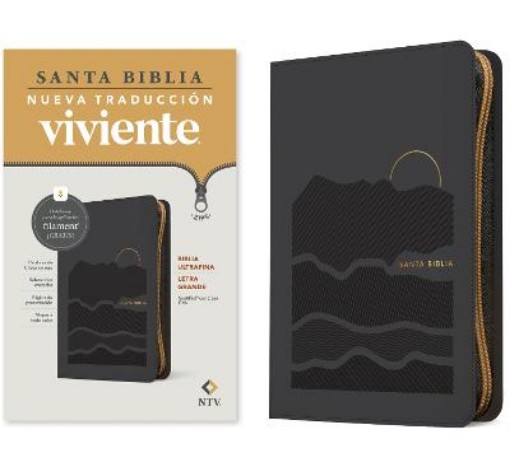 Picture of Biblia ultrafina NTV, letra grande de ziper con Filament (SentiPiel, Gris, Letra Roja)