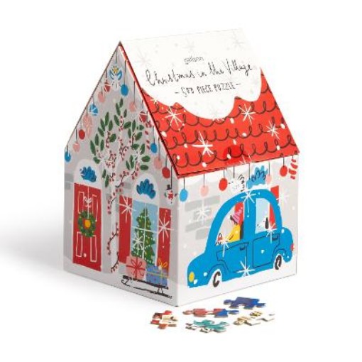 Picture of Christmas in the Village 500 Piece House Puzzle