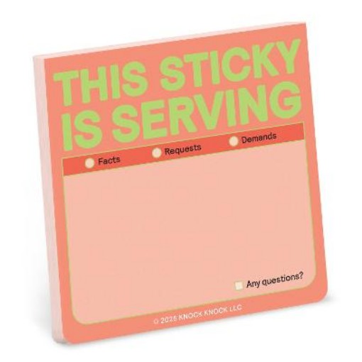 Picture of Knock Knock This Sticky Is Serving Sticky Note (Pastel Version)