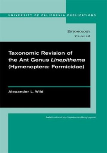 Picture of Taxonomic revision of the ant genus Linepithema (Hymenoptera: Formicidae)