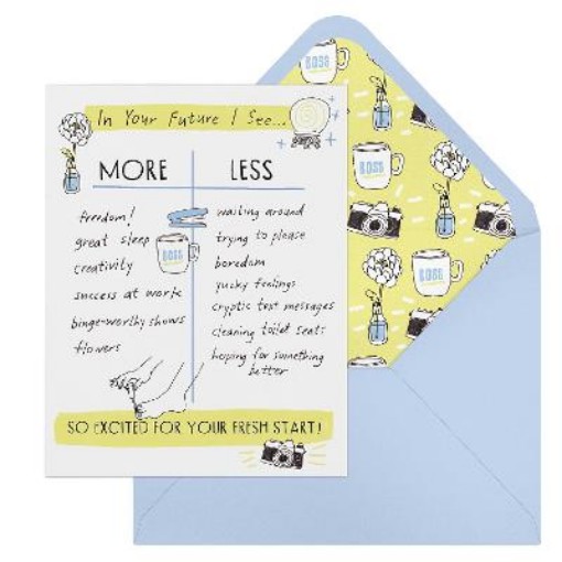 Picture of 6-Pack Em & Friends Julia Rothman Fresh Start More/Less Greeting Cards