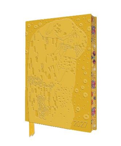 Picture of Gustav Klimt: The Kiss 2027 Artisan Art Vegan Leather Diary Planner - Page to View with Notes